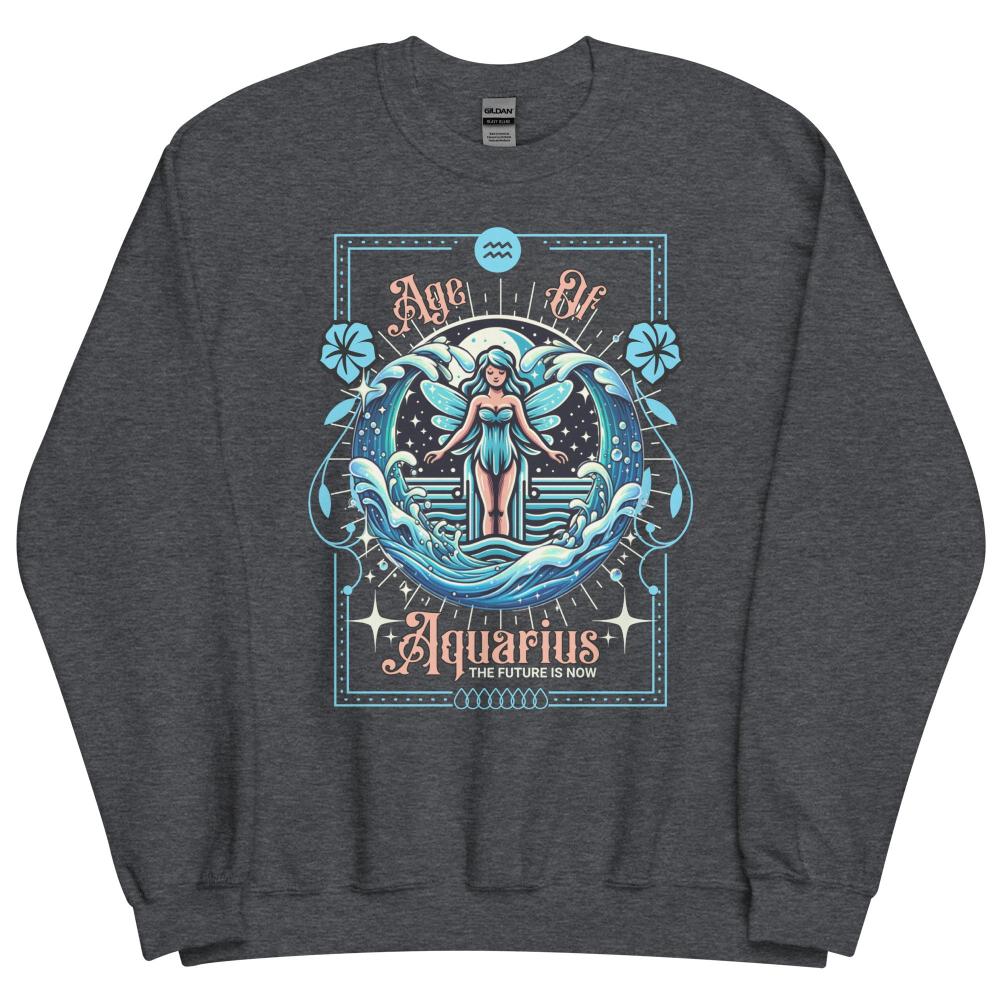 Age of Aquarius Fairy Sweatshirt - Dark Heather Color - https://ascensionemporium.net